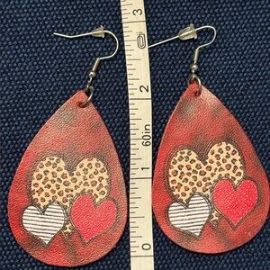 Lightweight Red Heart Drop Earrings